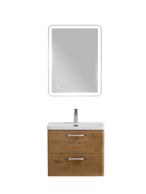 Тумба с раковиной BelBagno Due 50 ручки хром полированный, rovere nature