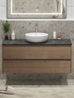 Тумба под раковину со столешницей BelBagno Kraft 120 подвесная, 2 ящика, rrovere tabacco