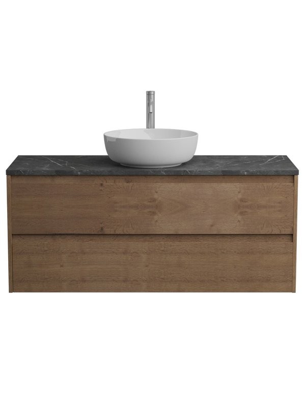 Тумба под раковину со столешницей BelBagno Kraft 120 подвесная, 2 ящика, rrovere tabacco