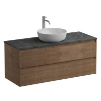 Тумба под раковину со столешницей BelBagno Kraft 120 подвесная, 2 ящика, rrovere tabacco