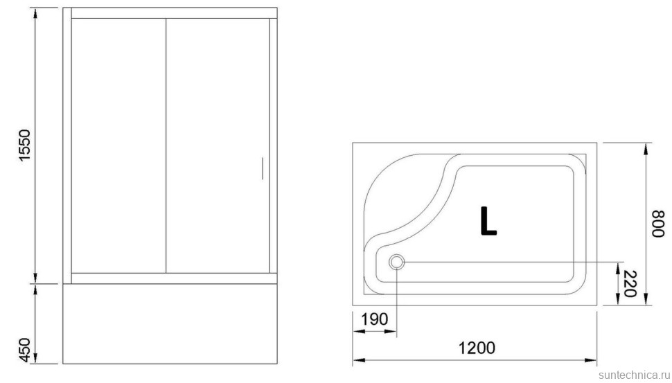 Душевой уголок Royal Bath BP RB 8120BP-T-L