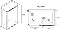 Душевой уголок RGW Classic CL-48B+100 см (148,5x151,5)x100x185 профиль черный, стекло прозрачное