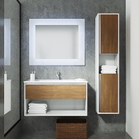 Мебель для ванной комнаты Sanvit Контур 90 белый глянец/манзония кофейная