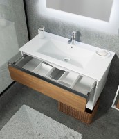 Мебель для ванной комнаты Sanvit Контур 90 белый глянец/манзония кофейная
