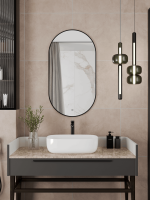 Зеркало CONTINENT Led Cairo 70х120 см, бесконтактный сенсор, с холодной подсветкой