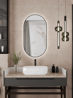 Зеркало CONTINENT Led Cairo 70х120 см, бесконтактный сенсор, с холодной подсветкой