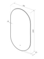 Зеркало CONTINENT Led Cairo 70х120 см, бесконтактный сенсор, с холодной подсветкой