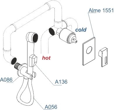 Гигиенический душ Wasserkraft A15156 шланг 100 см