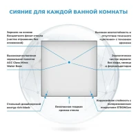 Зеркало Wellsee 7 Rays’ Spectrum 80х80 черное матовое Зеркало Wellsee 7 Rays’ Spectrum 80х80 черное матовое