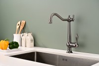 Смеситель для кухни Paulmark Retro Re213226-GM, вороненая сталь