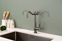 Смеситель для кухни Paulmark Retro Re213226-GM, вороненая сталь