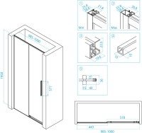 Душевой уголок RGW Stilvoll SV-12B+70 см (98,5-100)x70x195 профиль черный матовый, стекло прозрачное