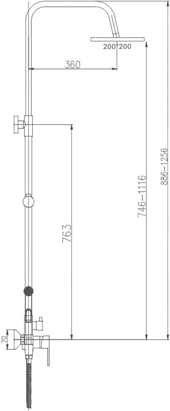 Душевая стойка Haiba HB2416 с гигиеническим душем, хром