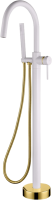 Напольный смеситель для ванны с душем Boheme Uno 469-WG white, gold