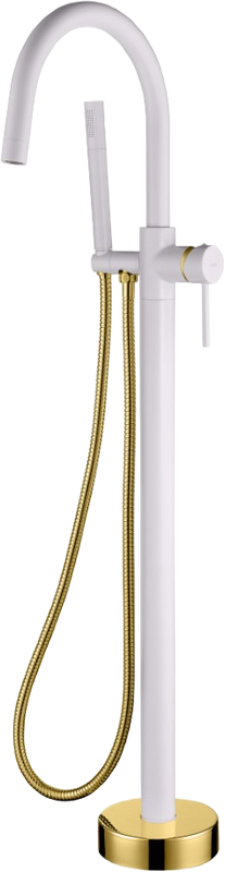Напольный смеситель для ванны с душем Boheme Uno 469-WG white, gold