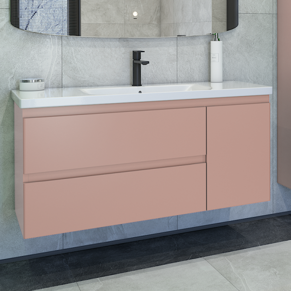 Тумба с раковиной Caprigo Forte 120 R подвесная, пудра