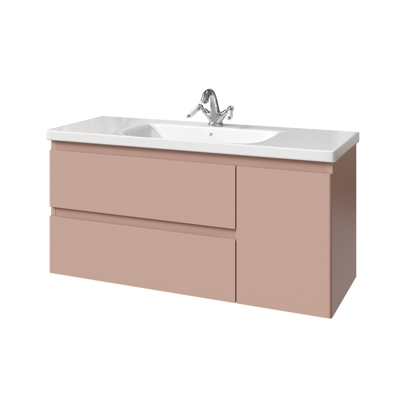 Тумба с раковиной Caprigo Forte 120 R подвесная, пудра