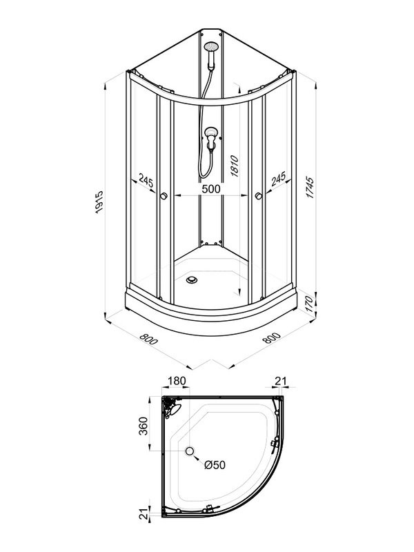 Душевая кабина Triton Ультра А 80х80 см, глянцевая белая