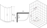Душевой уголок Esbano ESR-8027А 120x80, L, с поддоном