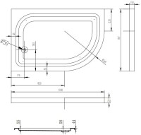 Душевой уголок Esbano ESR-8027А 120x80, L, с поддоном