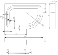 Душевой уголок Esbano ESR-8027А 120x80, L, с поддоном