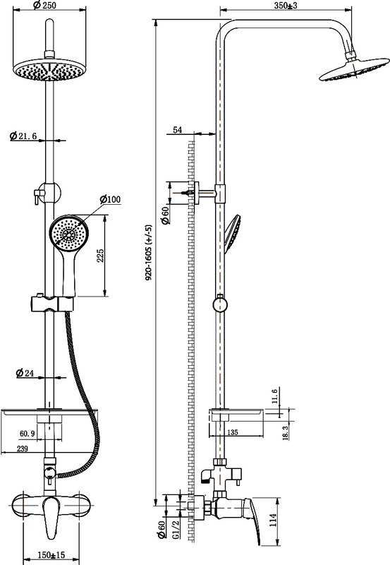Душевая стойка Lemark Linara LM0460C