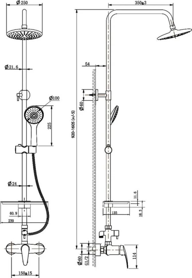 Душевая стойка Lemark Linara LM0460C