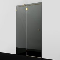 Душевая дверь в нишу Wasserkraft Ems 76H05-TG 120 см, тонированное стекло, фурнитура золото