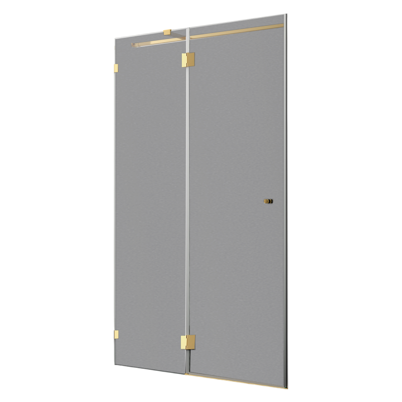 Душевая дверь в нишу Wasserkraft Ems 76H05-TG 120 см, тонированное стекло, фурнитура золото