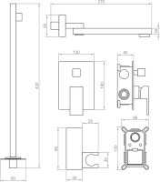 Душевой комплект RGW Shower Panels SP-56 С ВНУТРЕННЕЙ ЧАСТЬЮ, хром