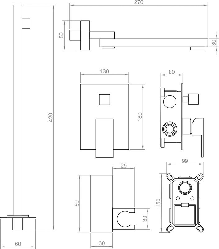 Душевой комплект RGW Shower Panels SP-56 С ВНУТРЕННЕЙ ЧАСТЬЮ, хром
