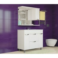 Шкаф с зеркалом в ванную MIXLINE 75х19х69,2 Белый ПВХ, полочки слева Шкаф с зеркалом в ванную MIXLINE 75х19х69,2 Белый ПВХ, полочки слева