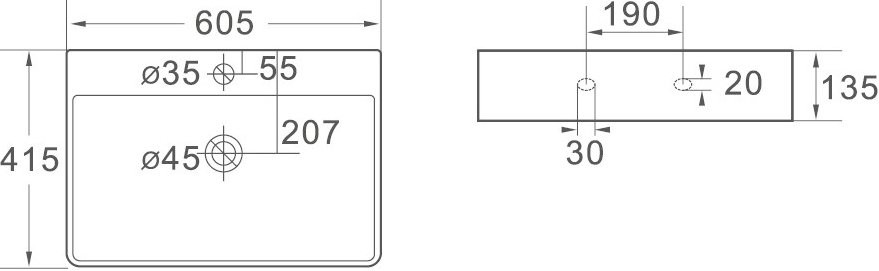 Накладная раковина SantiLine SL-1003MB
