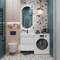 Мебель для ванной комнаты Vigo Urban 60 L 2 ящика, под стиральную машину, белая