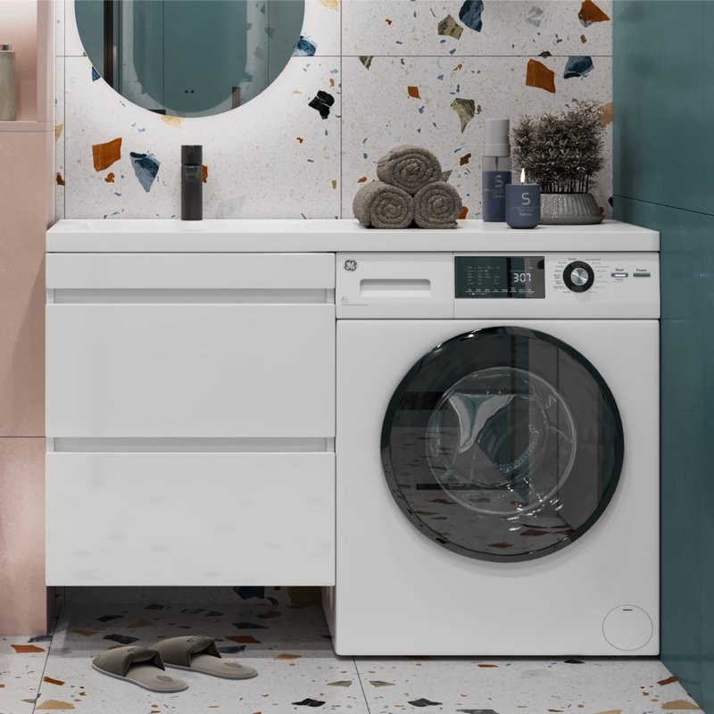 Мебель для ванной комнаты Vigo Urban 60 L 2 ящика, под стиральную машину, белая