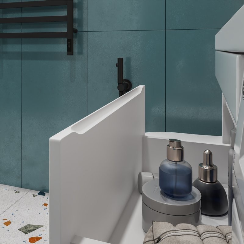 Мебель для ванной комнаты Vigo Urban 60 L 2 ящика, под стиральную машину, белая