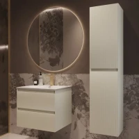 Тумба с раковиной Vincea Welle 60 m.beige soft-touch, раковина VCB-4H600W белая