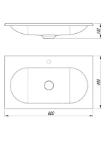 Тумба с раковиной Vincea Welle 60 m.beige soft-touch, раковина VCB-4H600W белая