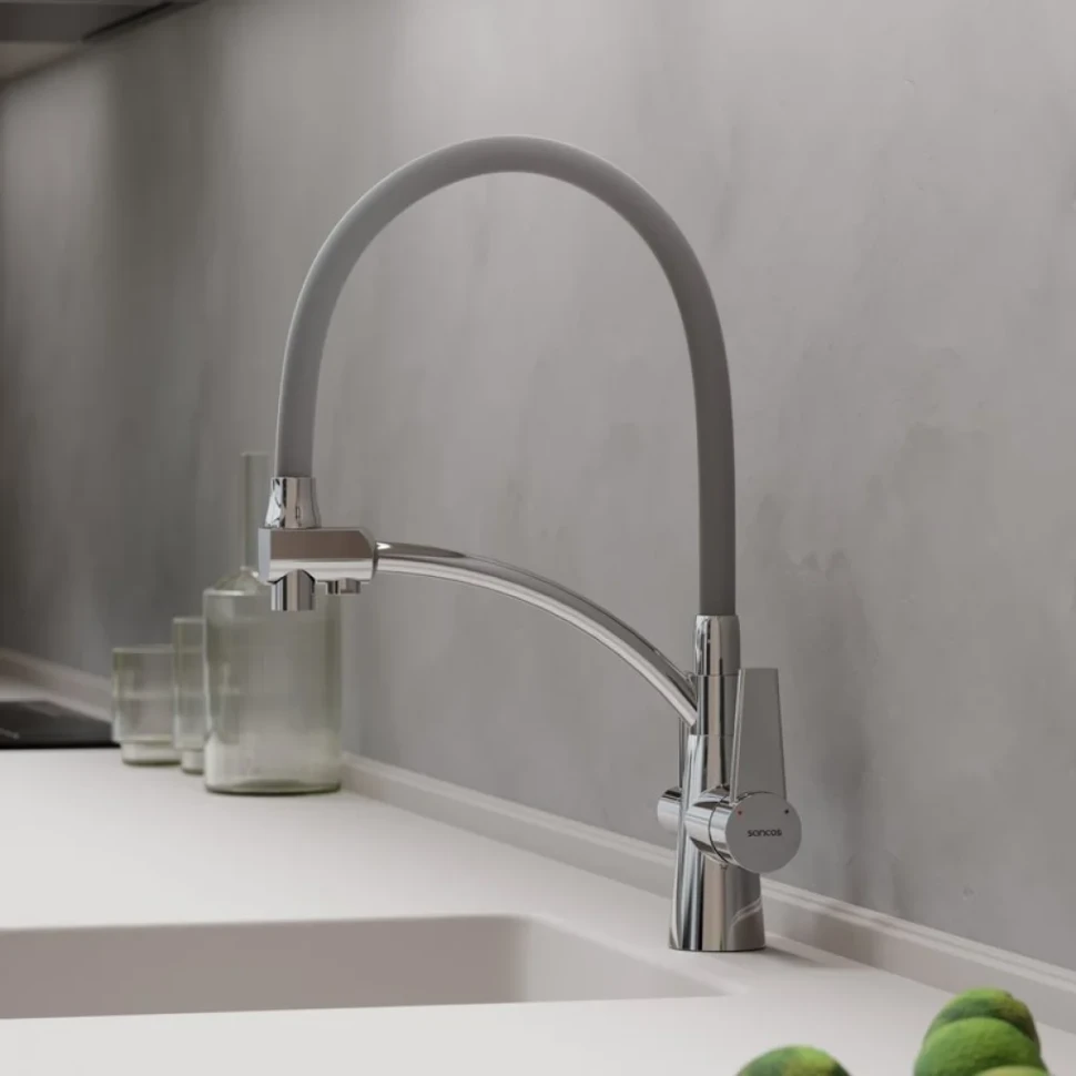 Смеситель для кухни Sancos Eri SC4001CH с гибким изливом, хром