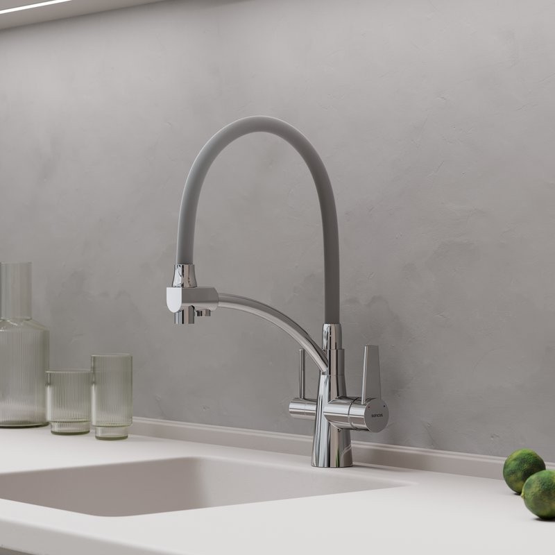 Смеситель для кухни Sancos Eri SC4001CH с гибким изливом, хром