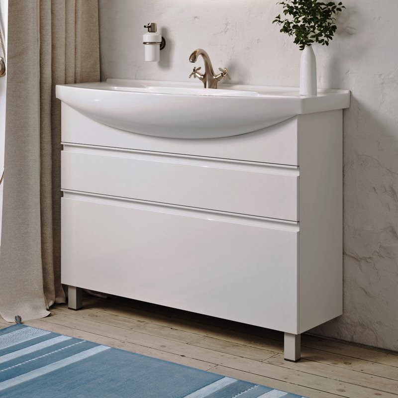 Мебель для ванной комнаты Aqwella Rodos 105 напольная, белая