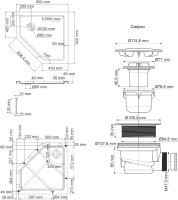 Поддон для душа Wasserkraft Isen 26T11 90x90 см