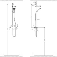Душевой комплект Hansgrohe Croma Select E SemiPipe Multi 27248400 с термостатическим смесителем