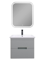 Мебель для ванной комнаты SanStar Ориана 50 подвесная, серая, раковина Cersanit Como 50