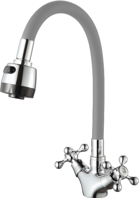 Смеситель для кухни D-lin D153810-2T с гибким изливом, серый
