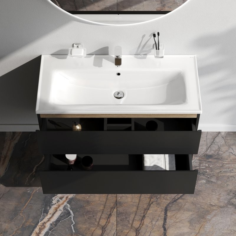 Тумба под раковину без столешницы AM.PM X-Joy 100, подвесная, черная матовая