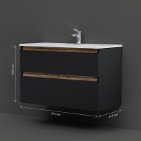 Тумба под раковину без столешницы AM.PM X-Joy 100, подвесная, черная матовая