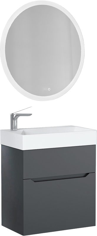 Мебель для ванной комнаты Jorno Folk 55 подвесная, антрацит