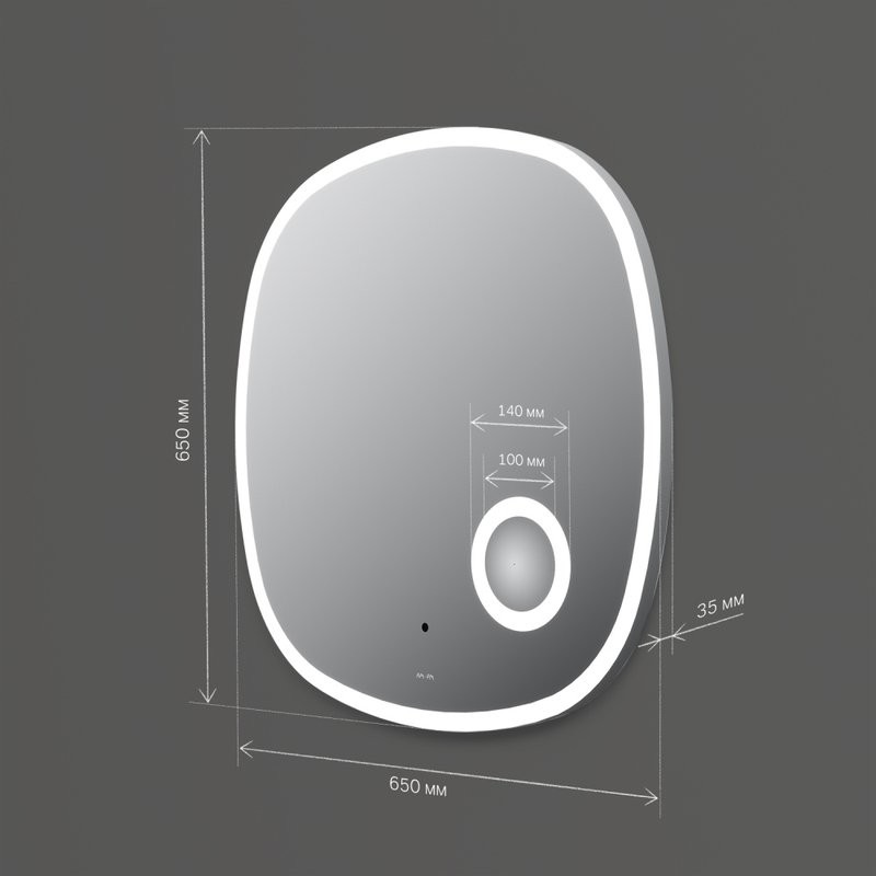 Зеркало AM.PM Func 65 с подсветкой светодиодной, ИК сенсором и косметическим зеркалом