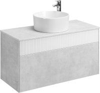 Тумба с раковиной AQUATON Марбл 100 слэйт, белая матовая, раковина 32700C000